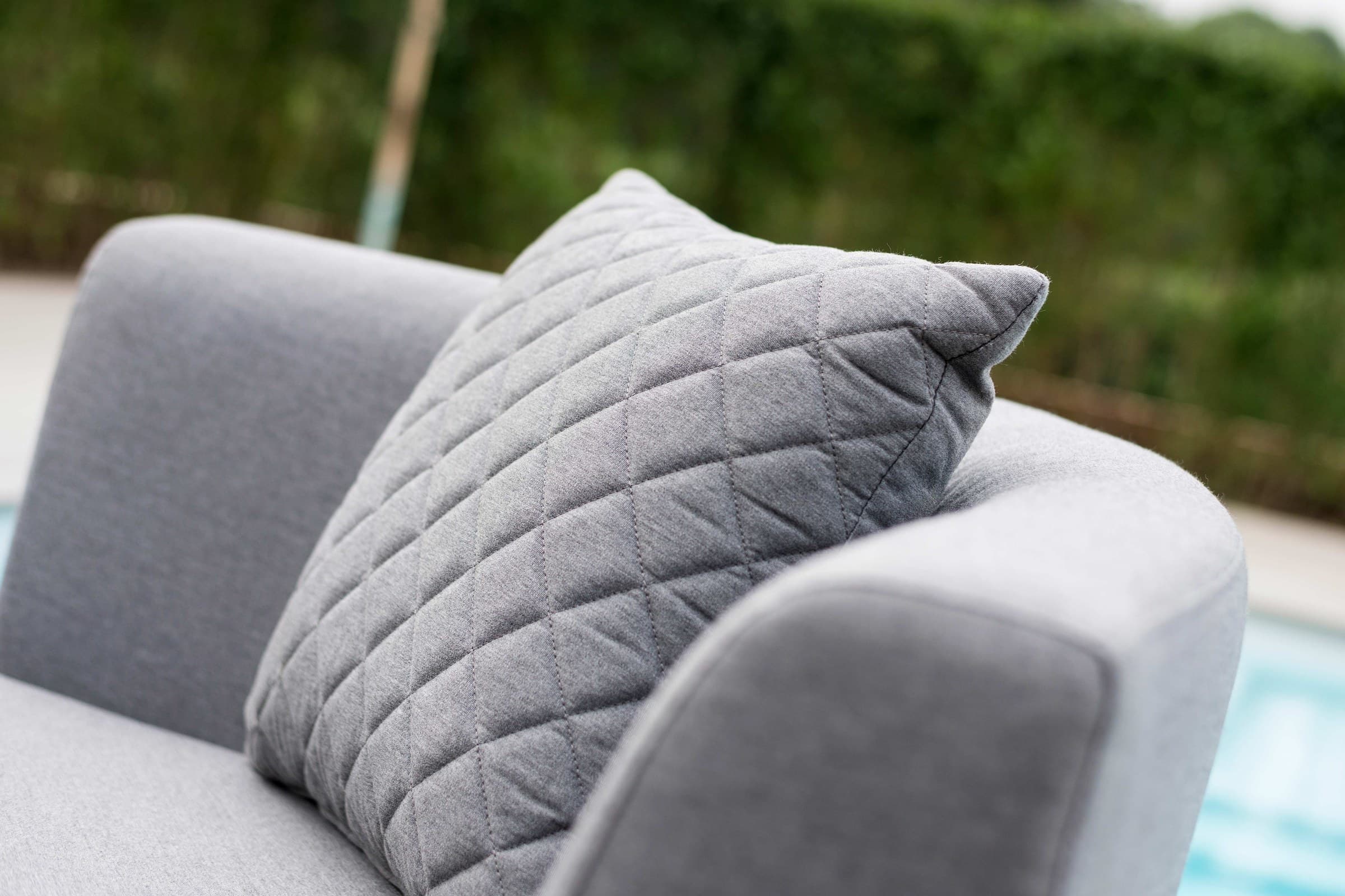 Close view of woven outdoor upholstery