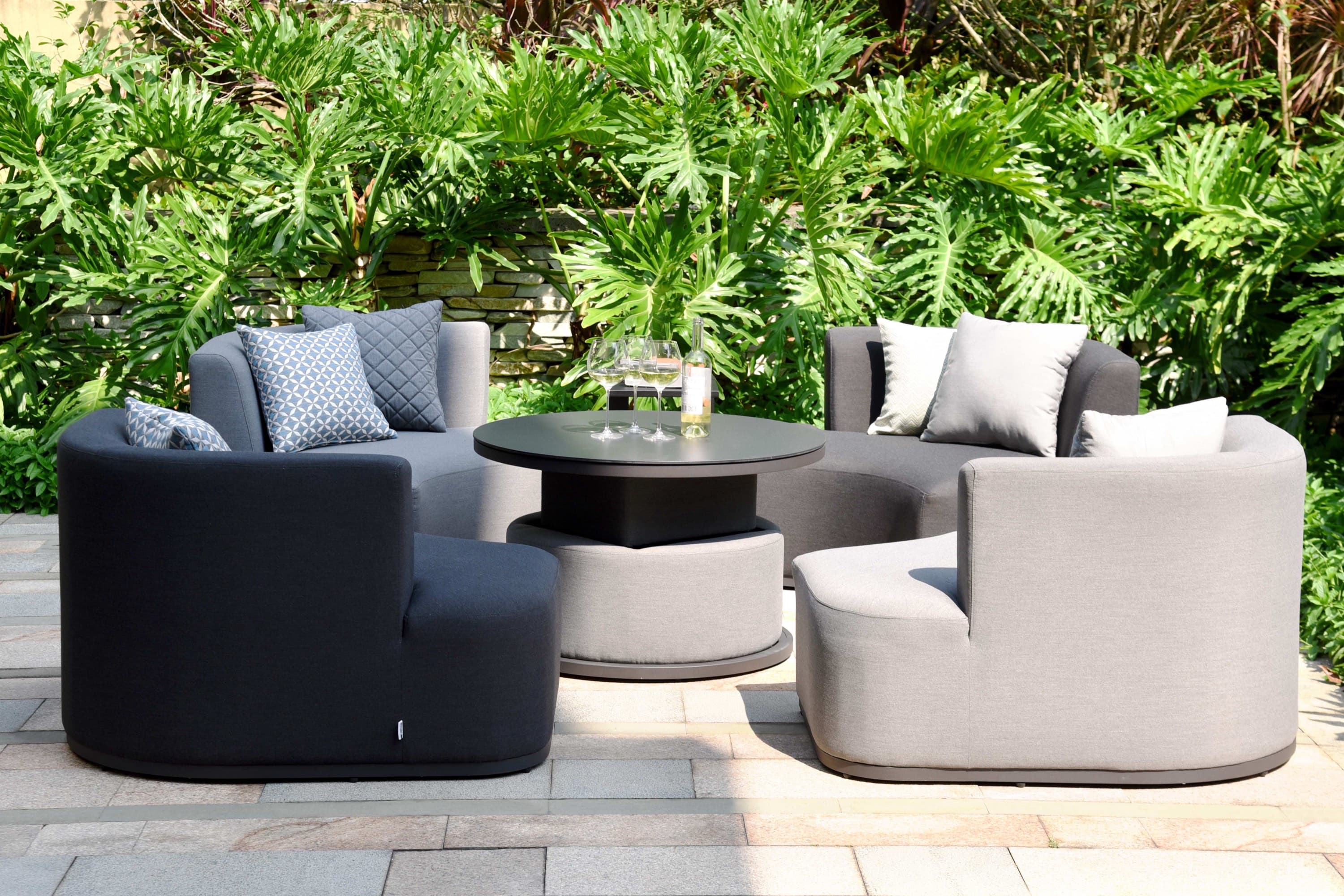 Outdoor furniture suite used for professional project planning