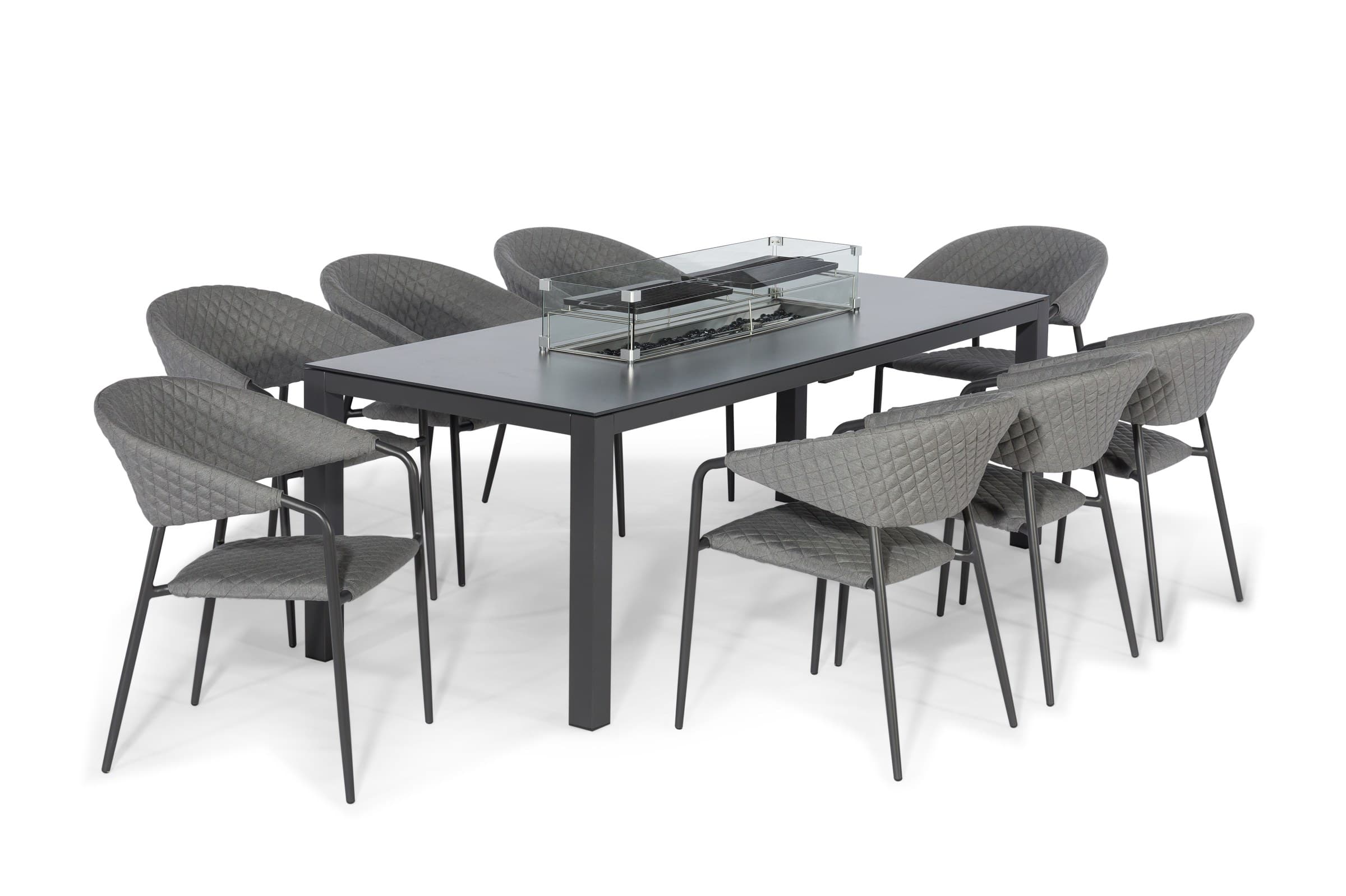Outdoor dining collection arranged for a resort setting