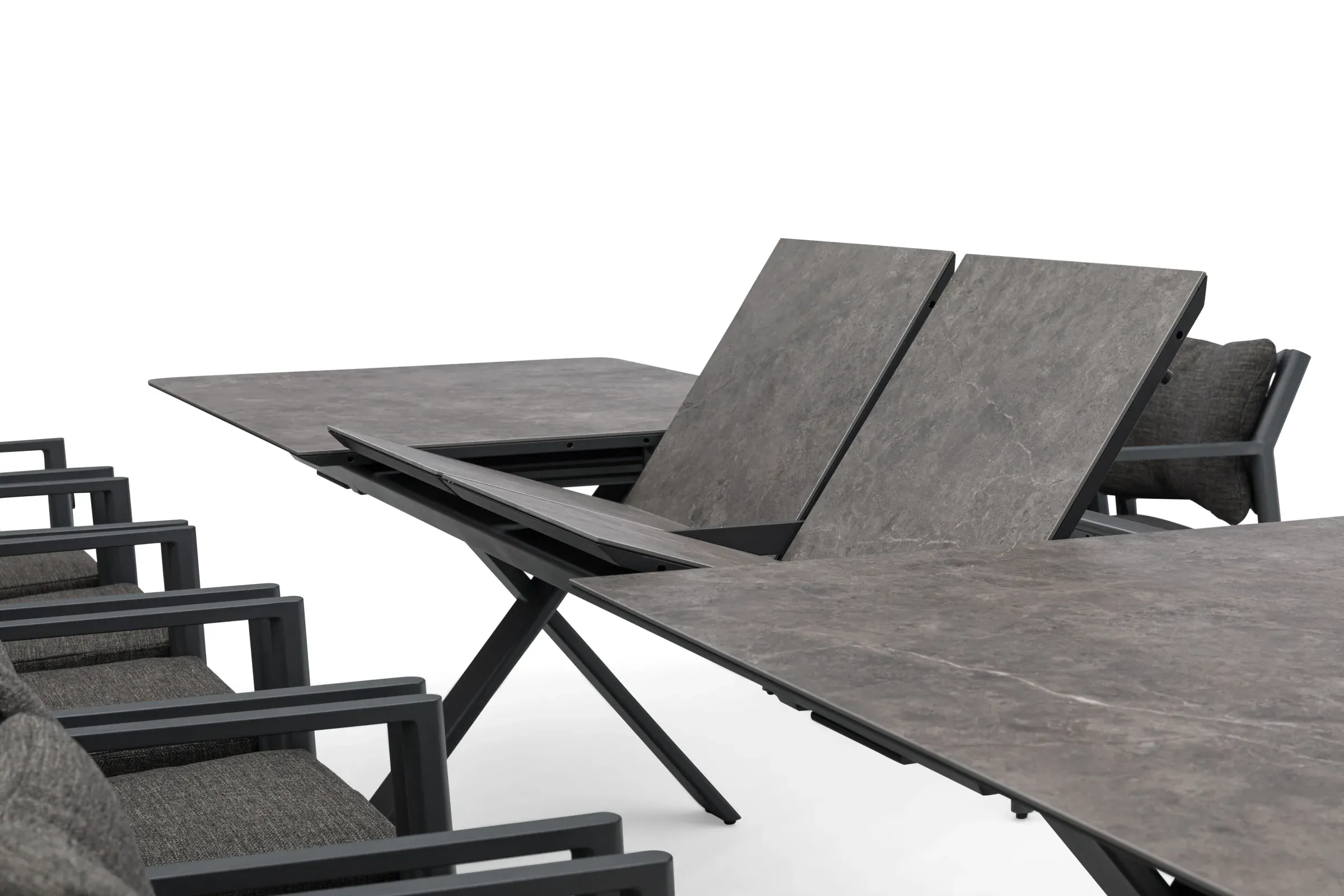 Apex REC Extending Dining Table, close-up of construction and design details