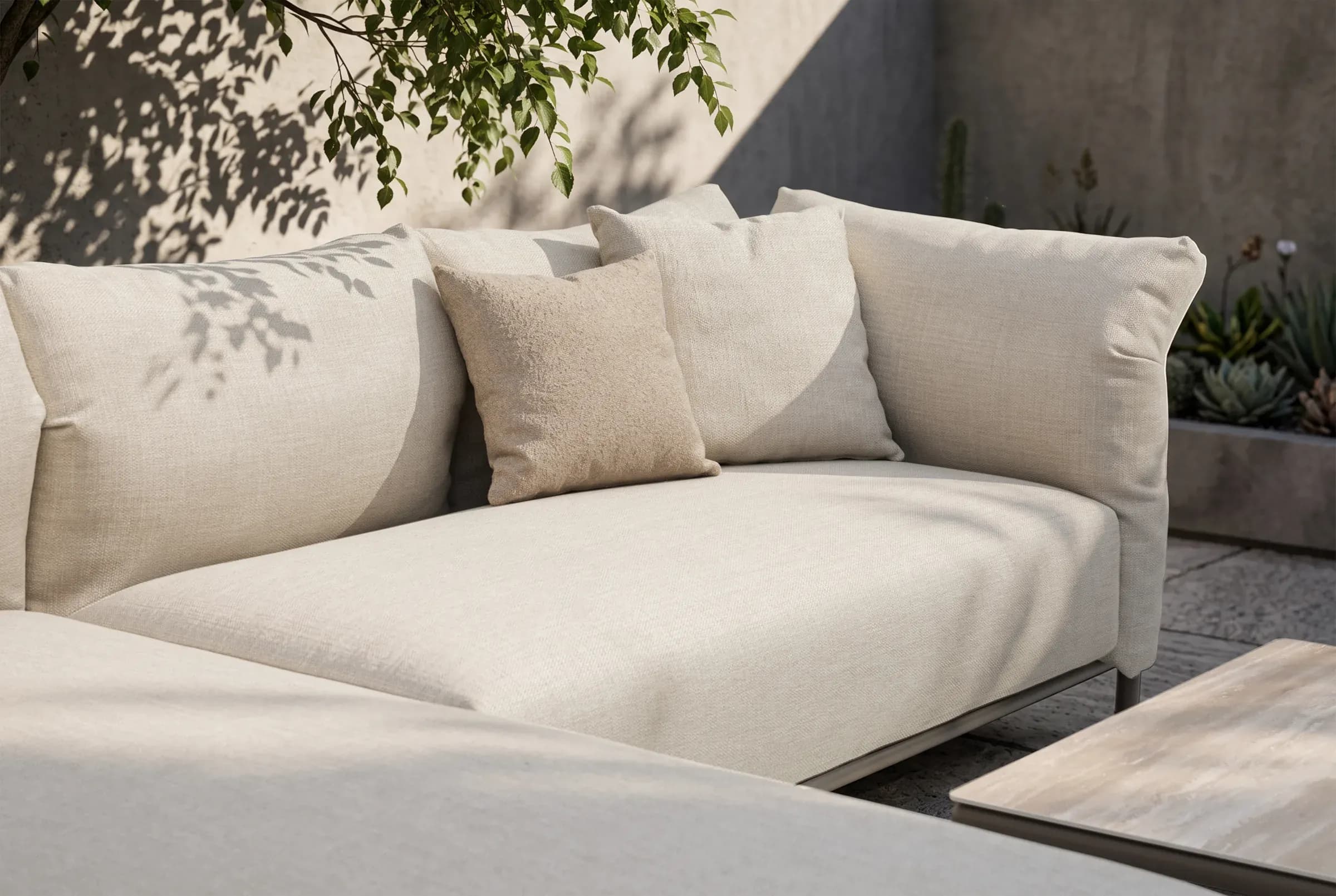 Cascade Chaise Lounge Sofa Set shown in an outdoor setting