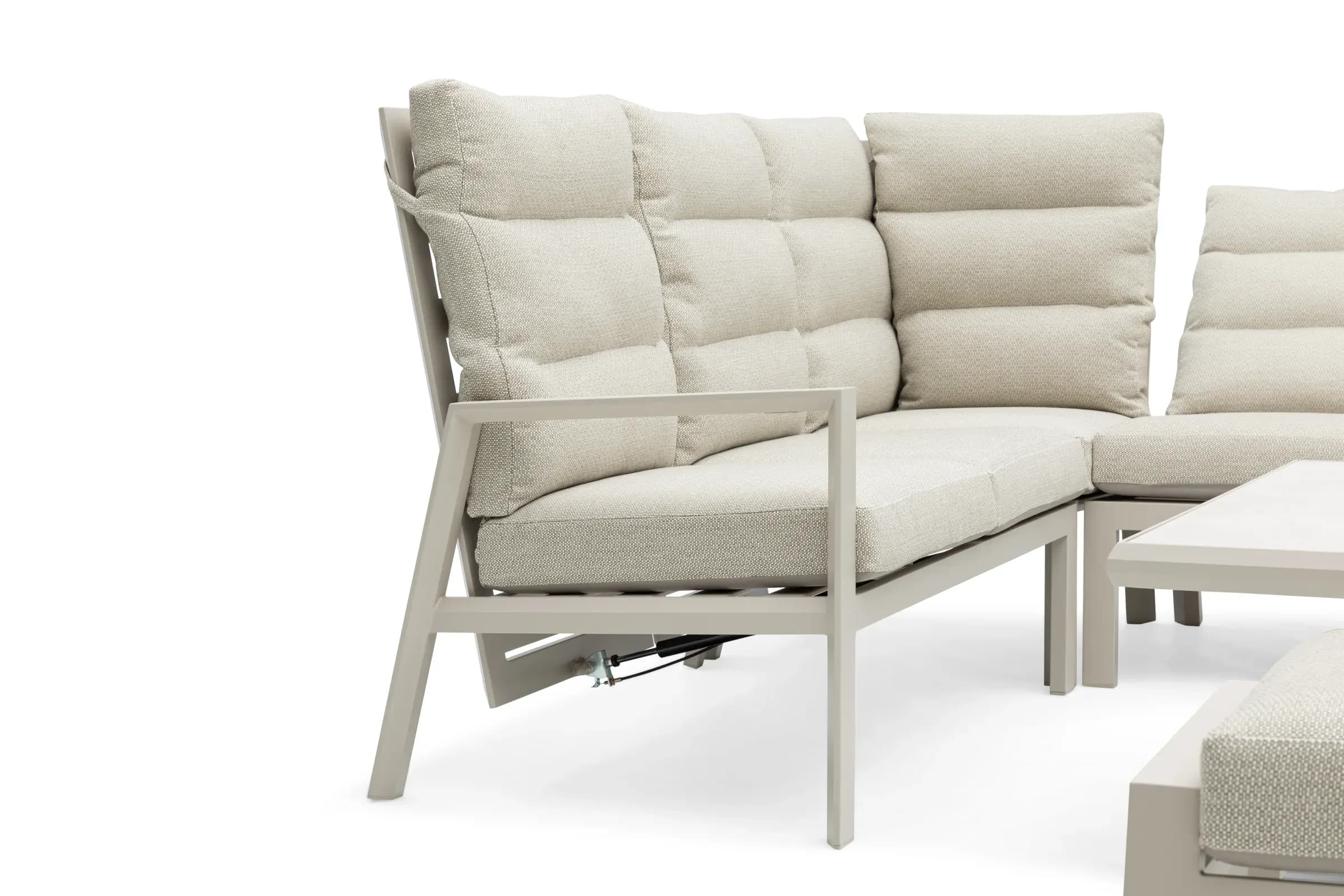 Linear Adjustable Corner Sofa Set, close-up of construction and design details