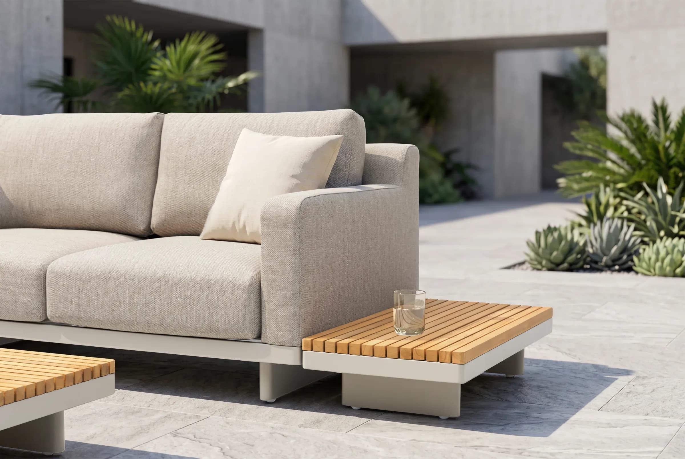 Horizon Corner Sofa Set, close-up of construction and design details