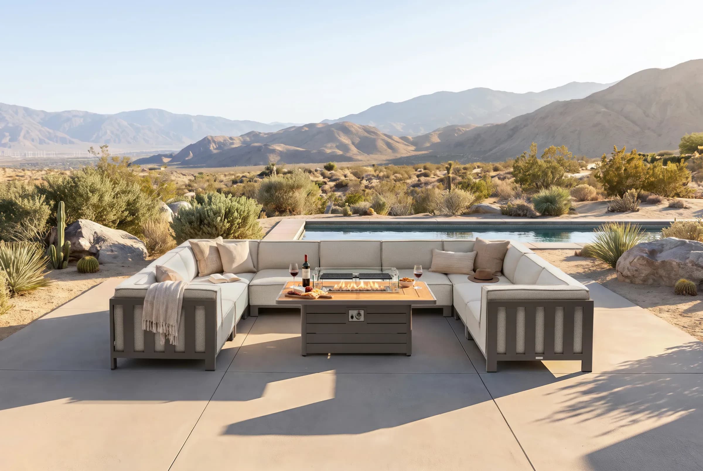 Ibiza Modular Sofa Set shown in an outdoor setting