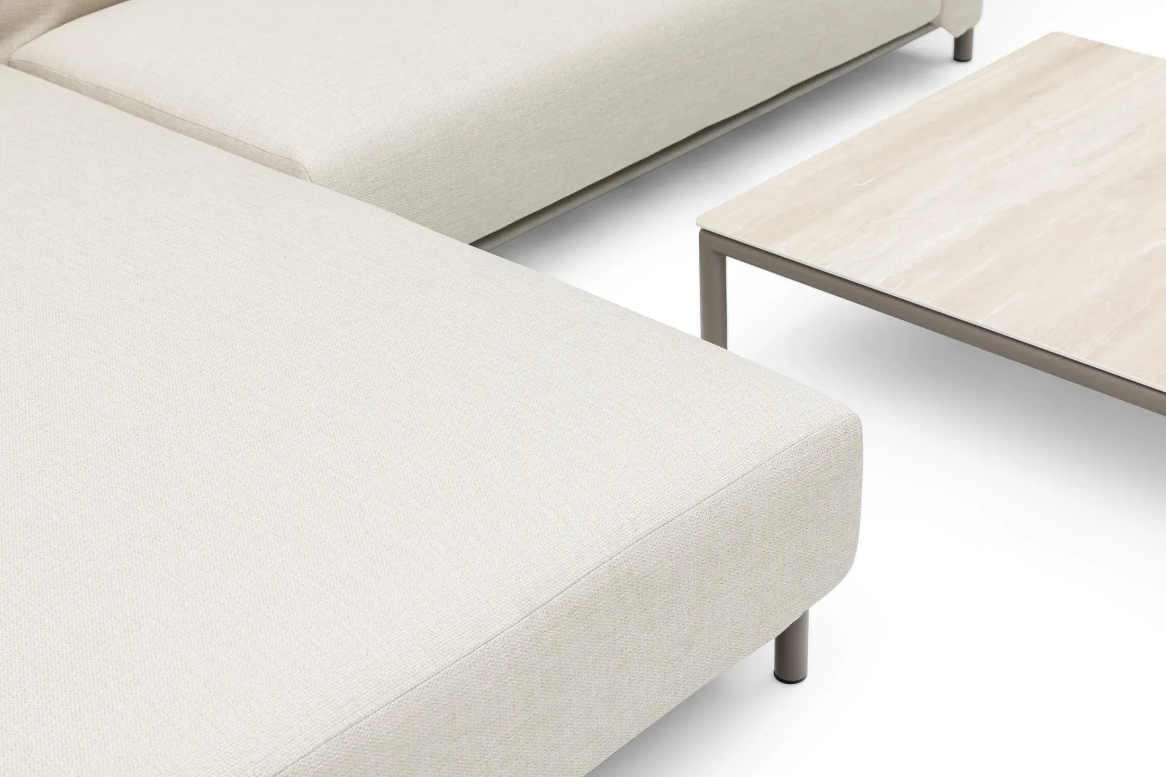 Cascade Chaise Lounge Sofa Set, close-up of construction and design details