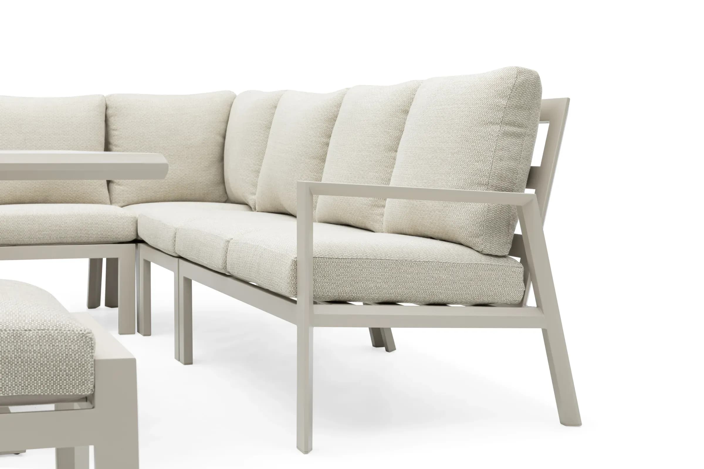 Linear Corner Sofa Set, close-up of construction and design details