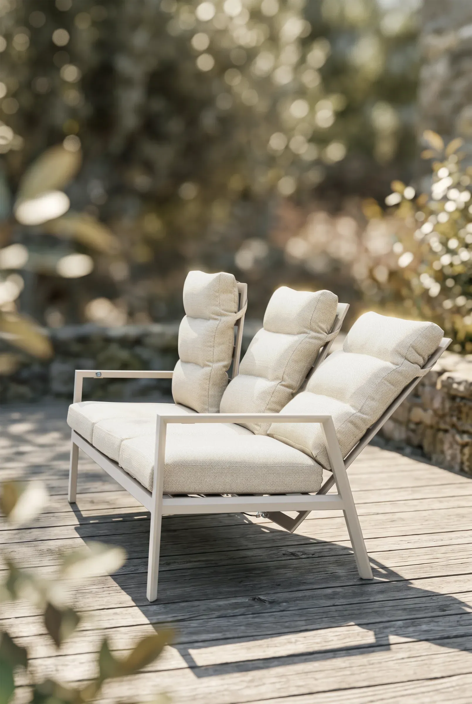 Linear Adjustable 3 Seater Sofa Set, close-up of construction and design details