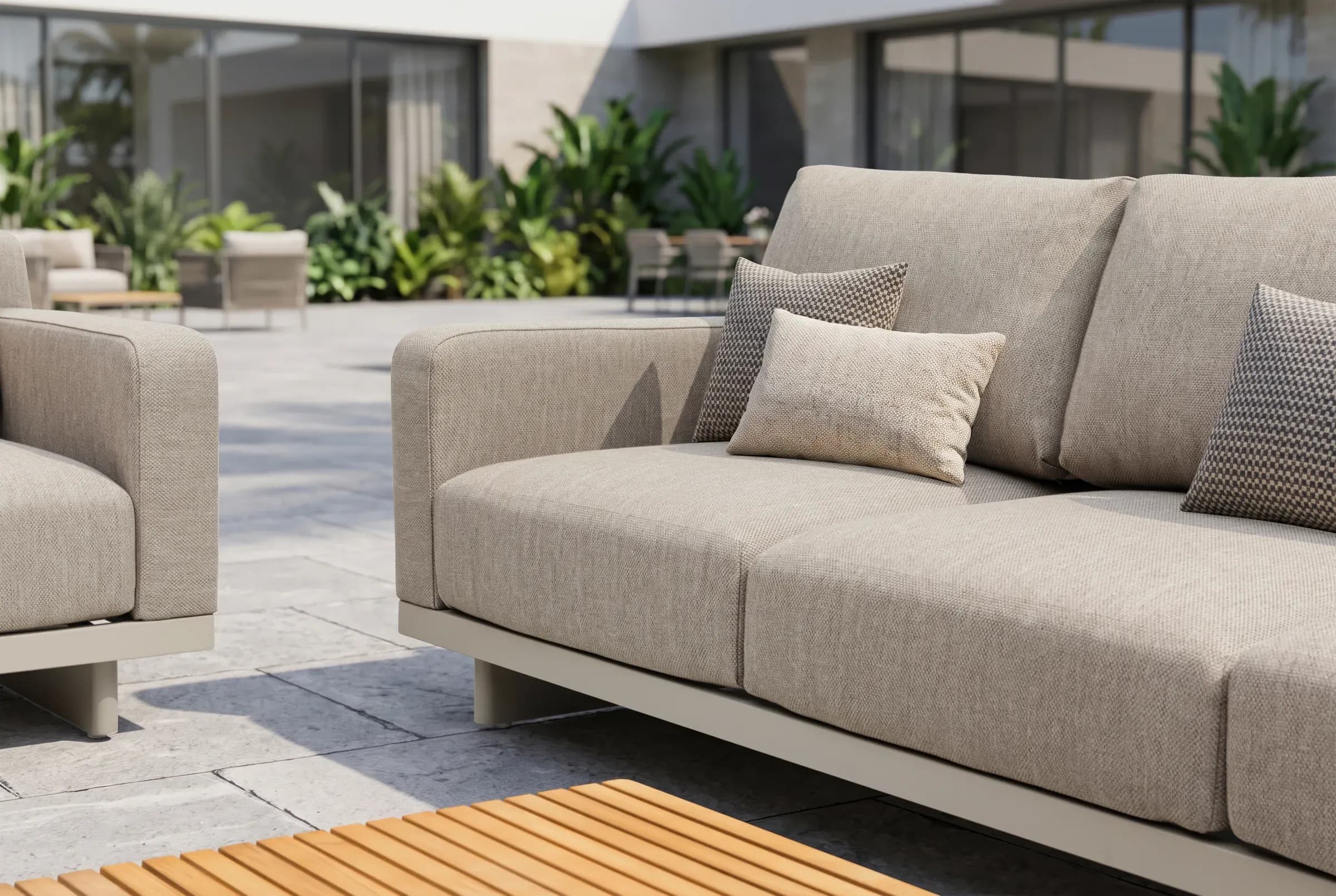 Horizon Sofa Set shown in an outdoor setting